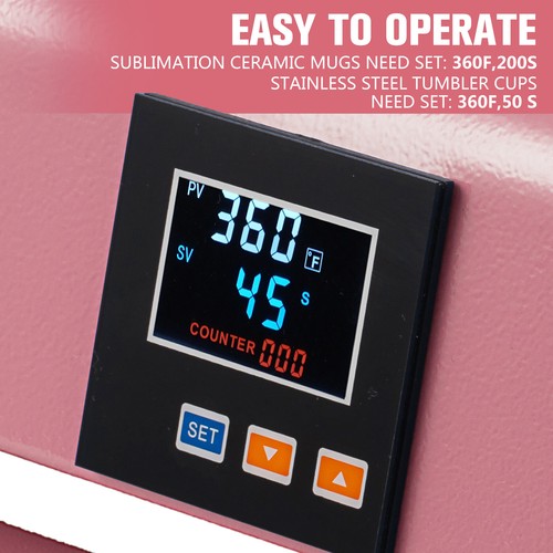 11-30 OZ Tumbler Heat Press Machine Pink Mug Cup Heat Transfer Sublimation Print