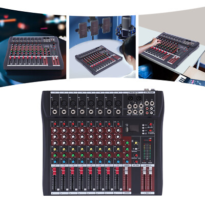 8 Kanal Audio Mixer,Mischpult Mit USB Dj für Karaoke Digital Audio Mixer DHL DE