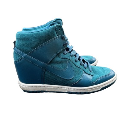 Nike Dunk Sky Hi Essential Sneakers Shoes Wedge Heel Dark Sea Womens Size 11
