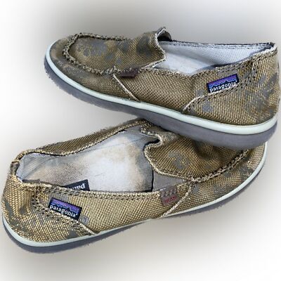 Patagonia Hemp Slip On Shoes Naked Maui Cardamom Print Women&rsquo;s 7.5