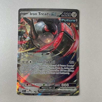 Pokémon Paldean Fates #66 Iron Treads EX Full Art Holo Double Rare