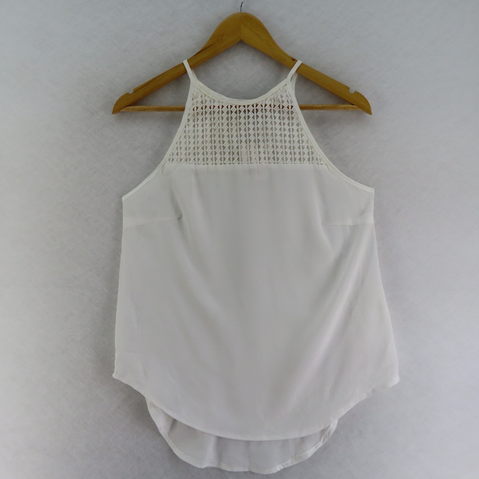 TEMT Women's Size 8 White Sleeveless Top Semi Sheer Back