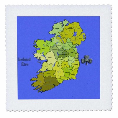 3dRose qs_110030_10 Colorful Green Map All Ireland, Irish Republic And Northern