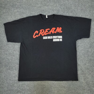 CREAM Shirt Men 2XL Black Cash Rules Everything Around Me Short Sleeve Pullover