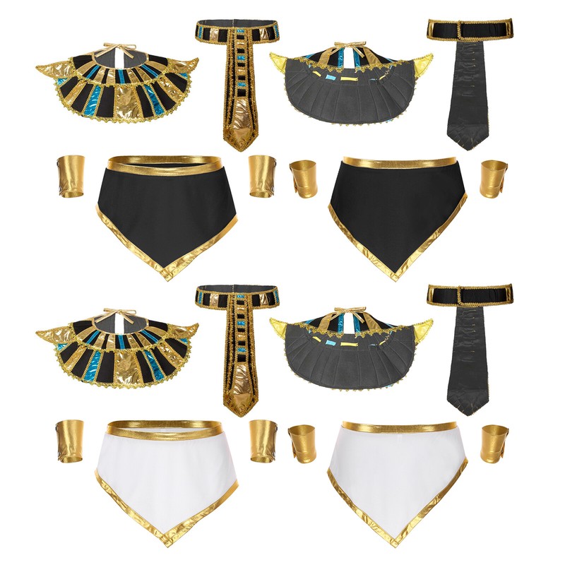 Mens Ancient Egypt Pharaoh Cosplay Outfits Halloween Theme Party Costume Set Mens Ancient Egypt Pharaoh Cosplay Outfits Halloween Theme Party Costume Set