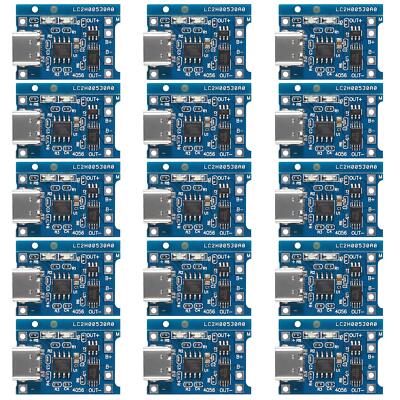15pcs 5V 1A TP4056 Charging Module Type-C USB 18650 Lithium Battery Charger B...