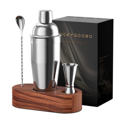 Cocktail Shaker Set,24 oz Martini Shaker,Bartender Kit with Stand,Stainless Steel Martini Mixer Built-in Strainer,Bar Tool Set,Drink Shaker,Fun Gifts. Main Image