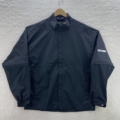 FootJoy Rain Jacket Mens XL Black DryJoys HydroLite Golf Full Zip Convertible