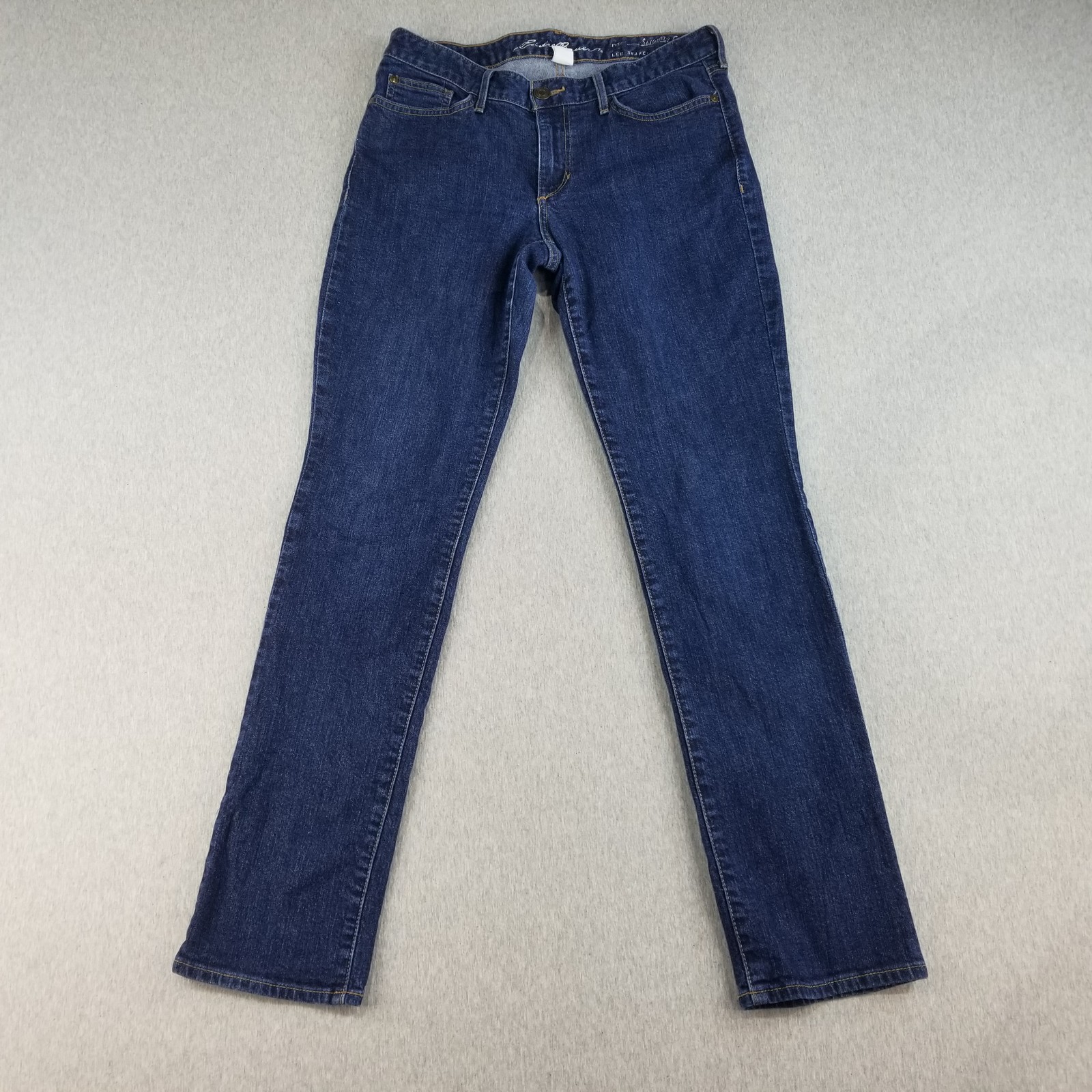 Eddie Bauer Jeans Womens Sz 8 Straight Slighty Curvy DarkWash 98%Cotton Normcore
