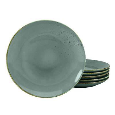 CreaTable Nature Collection 6-er Set Speiseteller 27 cm Tafelservice Steinzeug