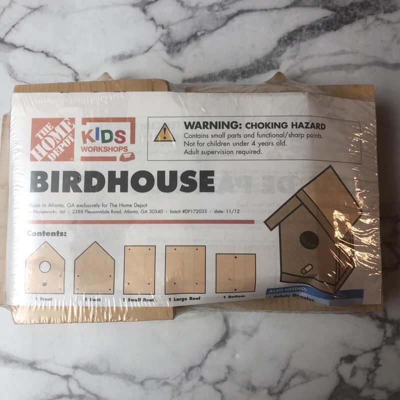 Home Depot Kids Workshop Birdhouse Kit DIY Wooden Project Kit