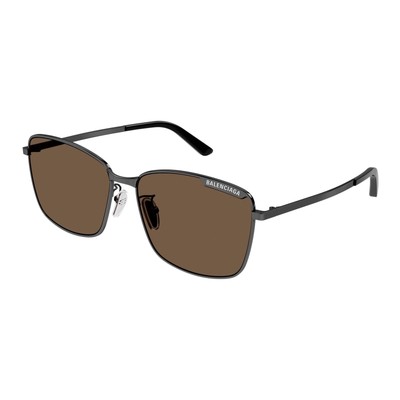 BALENCIAGA BALENCIAGA BB0280SA-002 RUTHENIUM RUTHENIUM BROWN SUNGLASSES