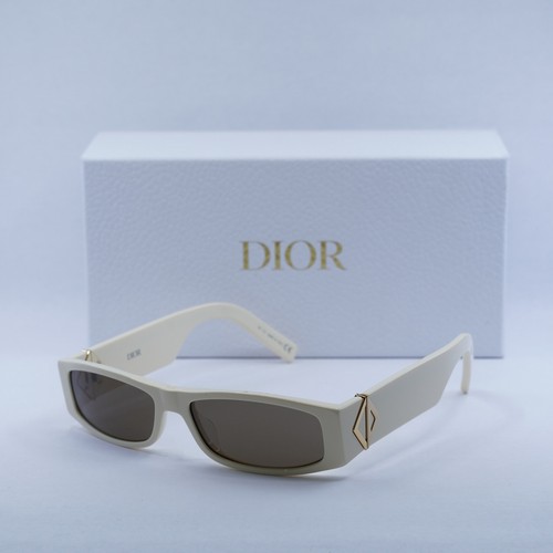 Pre-owned Dior Cd Diamond S1i 50f0 Ivory/dark Brown 56-15-140 Sunglasses