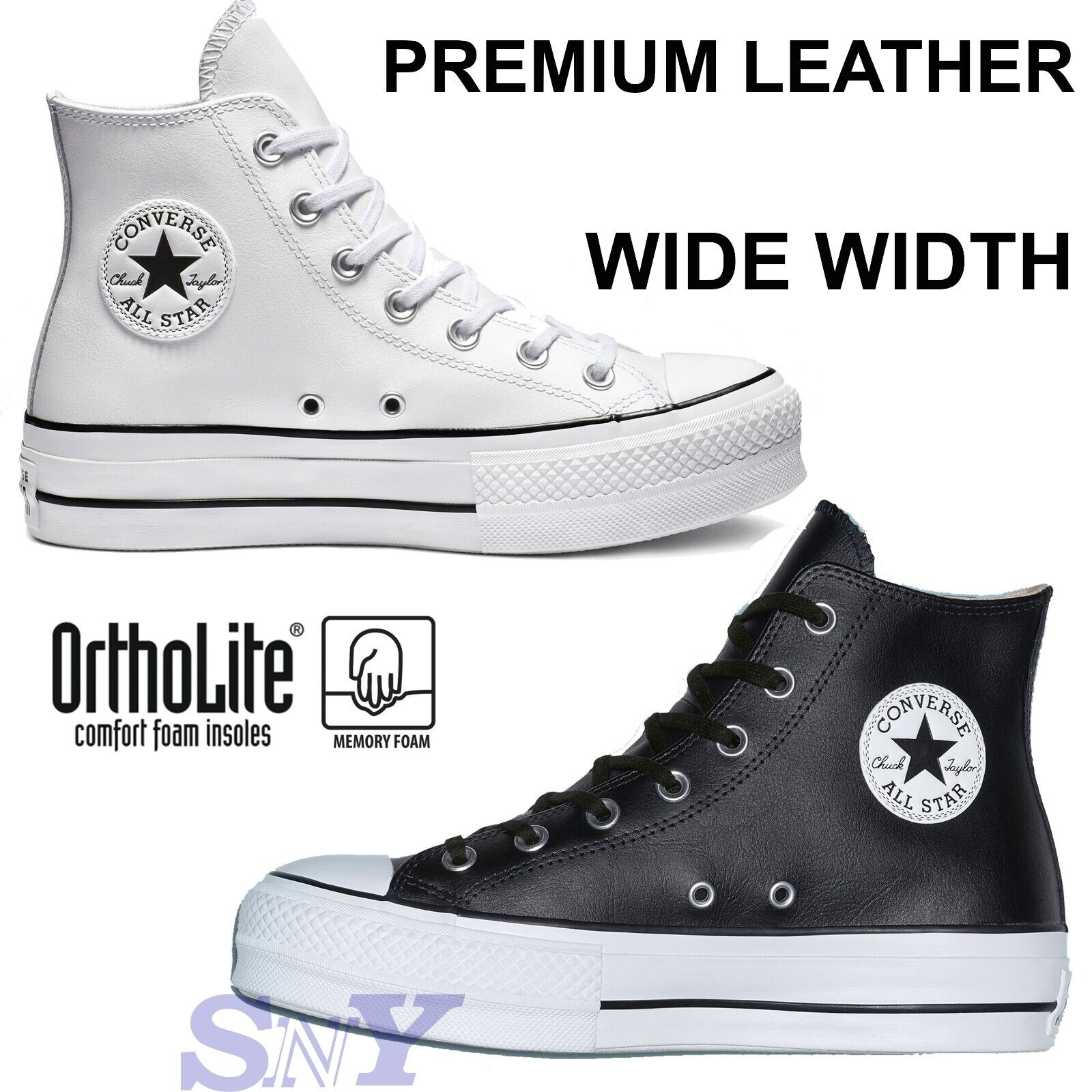 CONVERSE Women's Chuck Taylor All Star Lift Platform Leather High-Top WIDE WIDTH | eBay CONVERSE Women's Chuck Taylor All Star Lift Platform Leather High-Top WIDE WIDTH | eBay