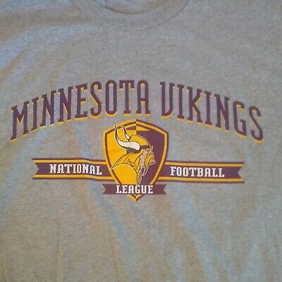 Men's XL Minnesota Vikings NFL T Shirt Printed Front/Back Grey