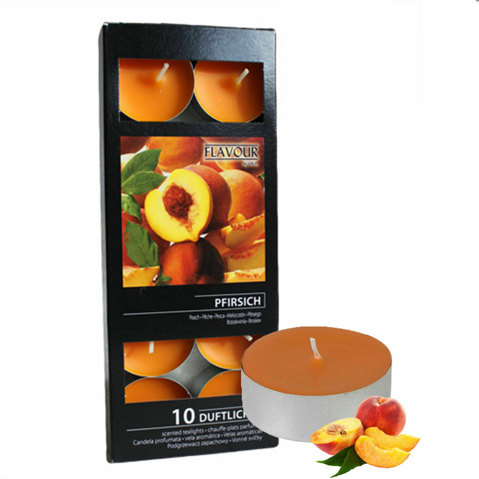 Confezione 10 Pezzi Candele Lumini Tea Light Profumate Pesca dfh