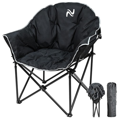 NAIZEA Oversized Camping Chair, Portable Folding Chairs Lounge with Side Pocket