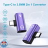 USB-C to 3.5mm Audio Adapter, 2 in 1 USB Type C Headphone Jack Adapter Aux Cable with PD 60W Fast Charging Dongle Convertor for iPhone 17 16e 16 Pro Max Samsung Galaxy S25 Ultra A17 A56 A36 A16 A15 5G