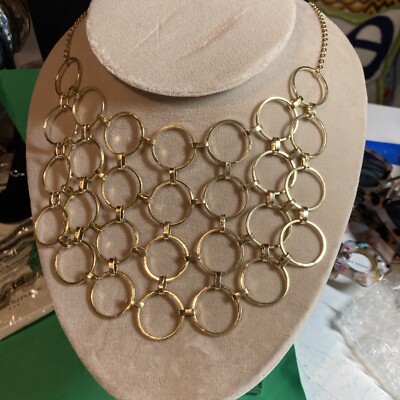 Aureus And Argent Gold tone Rings Necklace New With Tags b123
