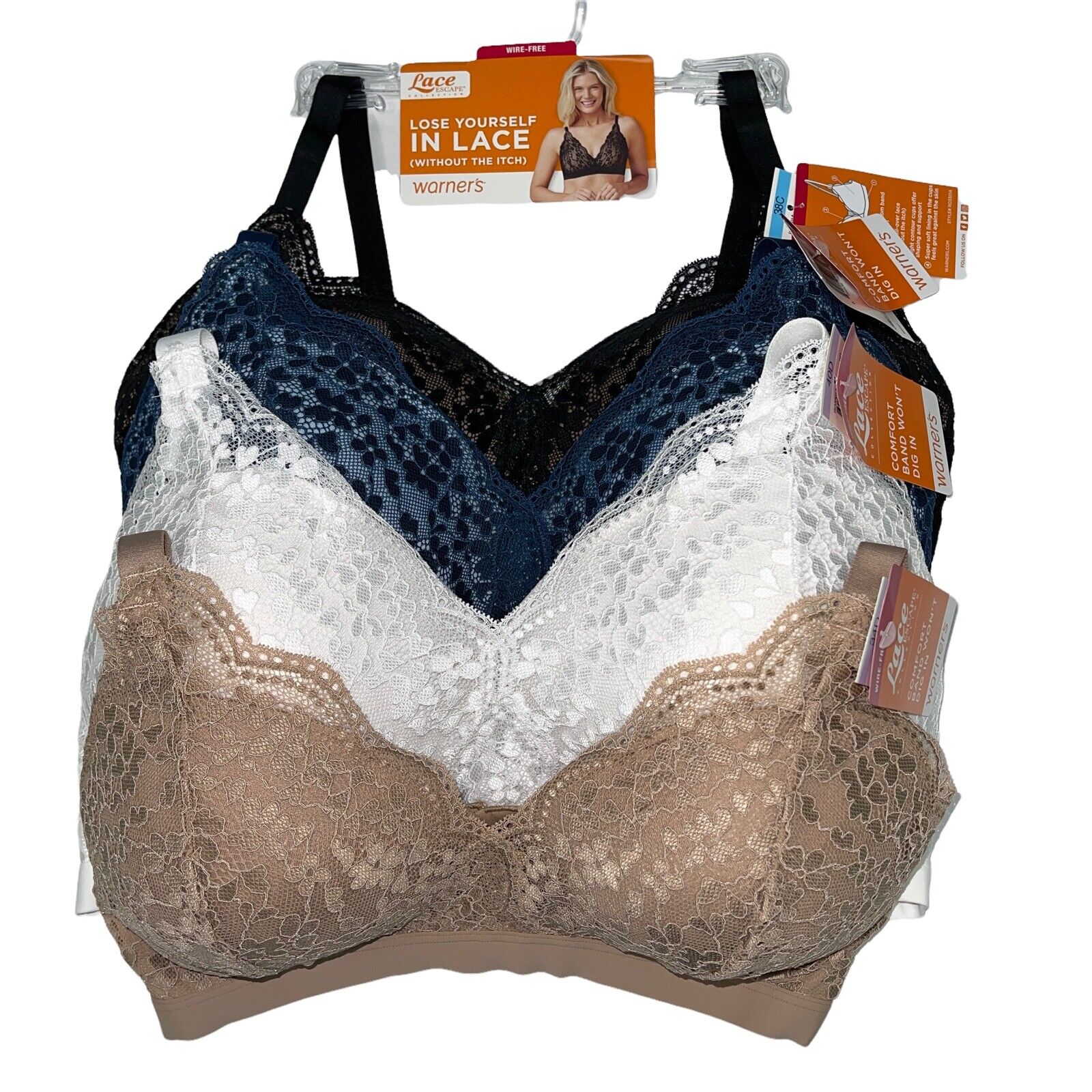 Warner's Bra Wirefree Floral Lace Escape Contour All Day Warner's Bra Wirefree Floral Lace Escape Contour All Day