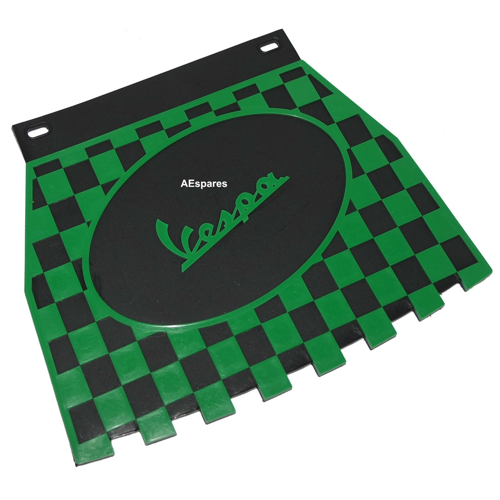 Fits Vespa Rear Chequered Mudflap Green & Black Vespa Embossed 