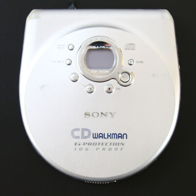 Tragbarer CD Player Sony Walkman D-EJ715 Jog Pro Silber Gebraucht Funktionsfähig