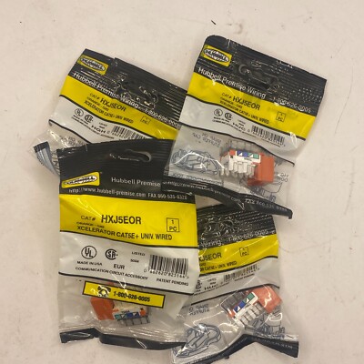 (4)  Hubbell HXJ5EOR Xcelerator CAT5E+ univ. wired