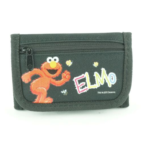 Elmo Basic Wallet for Toddlers Kids Children Black Trifold