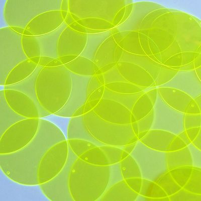 Round Vinyl Shape 1.5'' Yellow Go Go Fluorescent Edge Glow