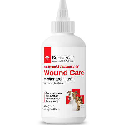 SensoVet Wound Care Medicated Flush for Dogs Cats Antiseptic First Aid