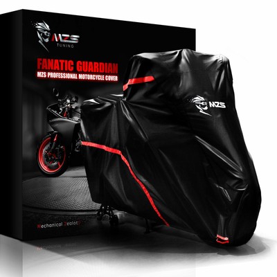 MZS Motorcycle Cover Waterproof Outdoor - All Season Weather 210D Oxford Prot...