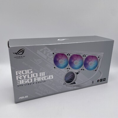 ASUS ROG RYUO III 360 ARGB White Edition AIO Liquid CPU Cooler 360mm LED Display