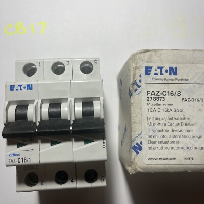 Eaton Moeller FAZ-C16/3 Miniature Circuit Breaker 16A, 3P, New