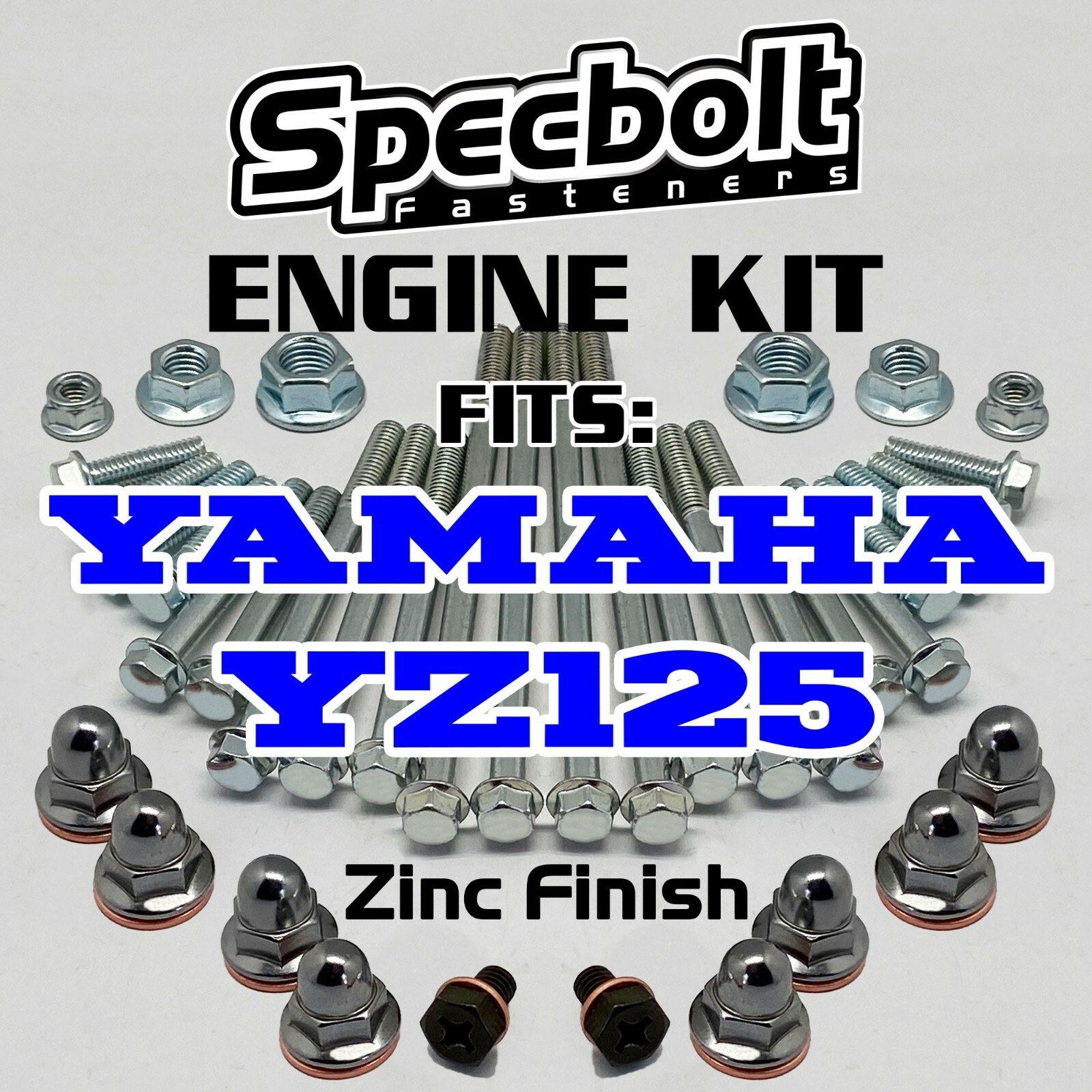 YZ125 Engine Bolt Kit for Rebuild of Yamaha YZ 125 Specbolt OE ZINC Fasteners