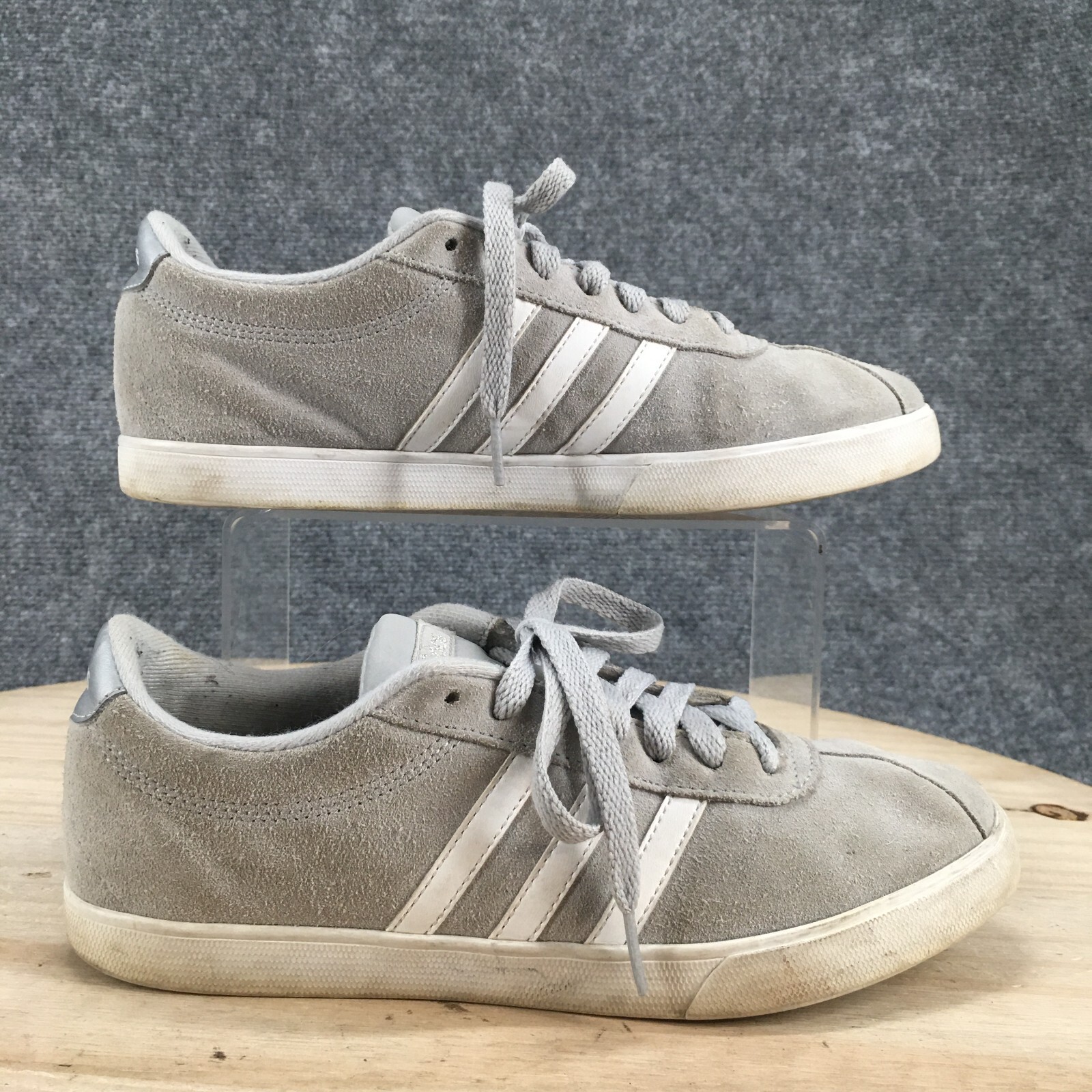 Adidas Shoes Womens 8 Courtset Running Sneakers Gray Lace Up