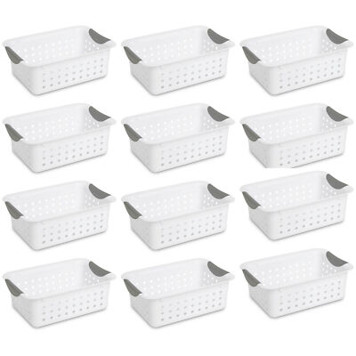 Sterilite Ultra Plastic Storage Organizer Basket with Handles