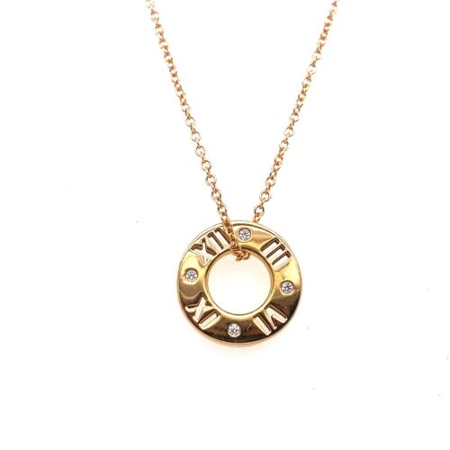 Tiffany & Co. 18k Rose Gold & Diamond Pierced Atlas Pendant Tiffany & Co. 18k Rose Gold & Diamond Pierced Atlas Pendant