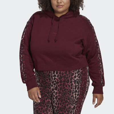 

Укороченная худи с 3 полосками и анималистическим принтом adidas Originals (большие размеры) для женщин