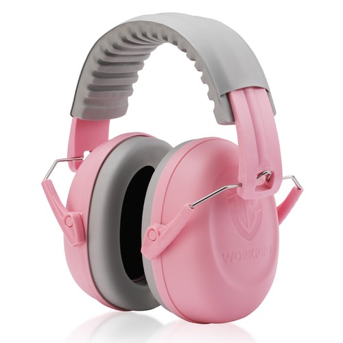 WORKPRO Safety Ear Muffs Noise Cancelling Headphones for Kids NRR 25dB Pink