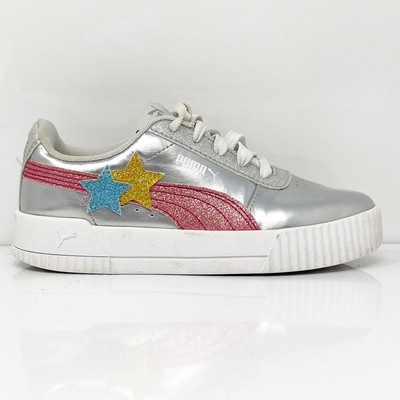 

Puma Girls Carina Glitz Hearts 372373-01 Серебряная Повседневная Обувь Кроссовки Размер 1 C, Серебряный, Carina Glitz Hearts