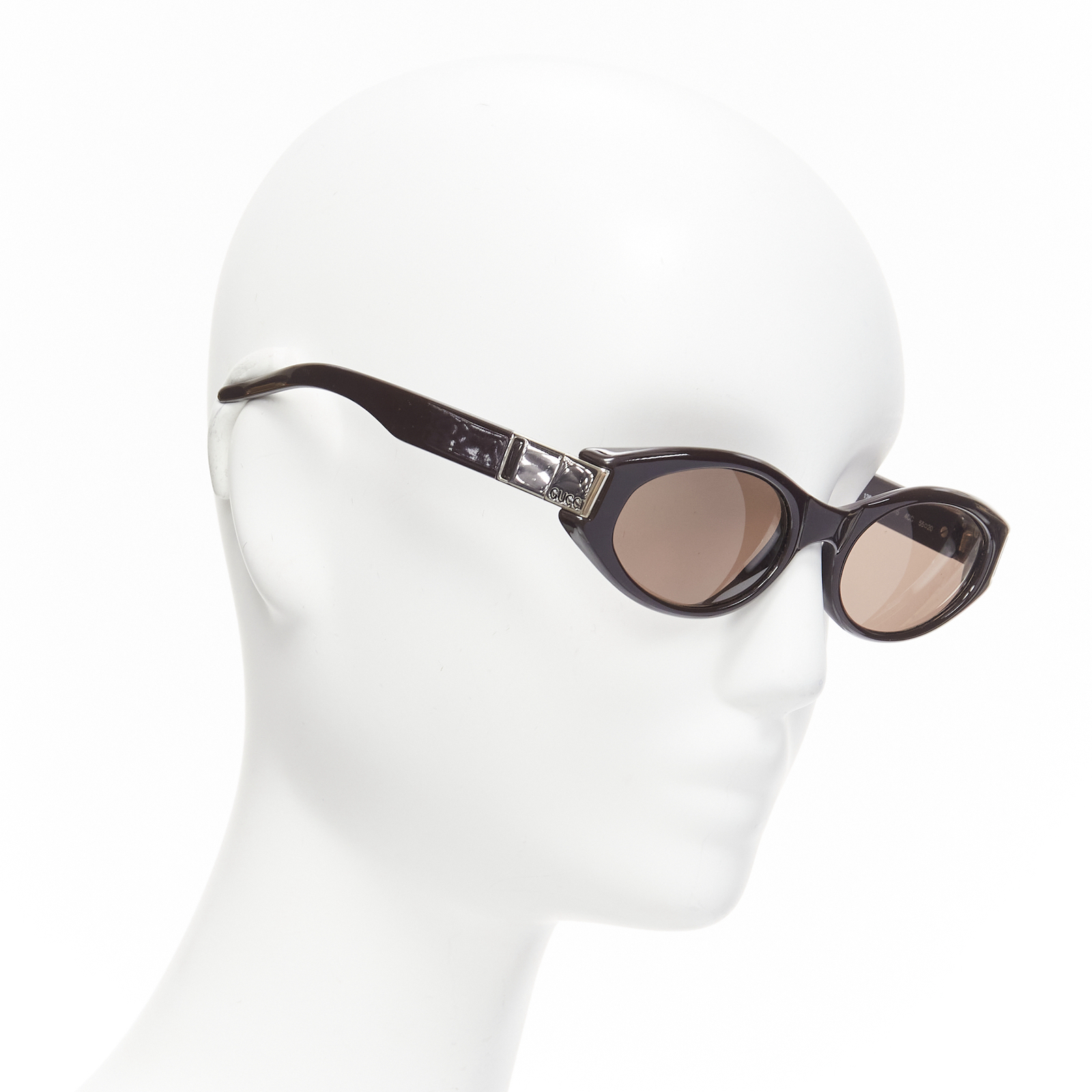 小物 Vintage Gucci Side Logo Sunglasses GUCCI Vintage GG2411S dark brown GG logo egg shape retro