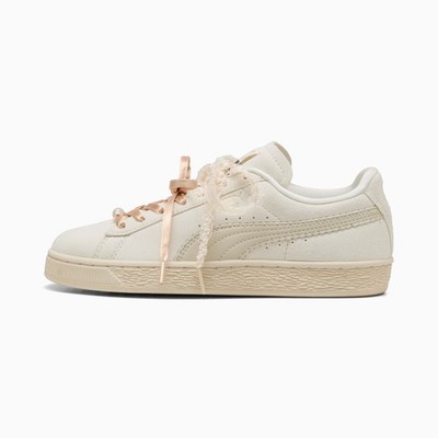 PUMA Women's Suede Bloom Athlete 408330_01 Frosted Ivory-Silver Fog