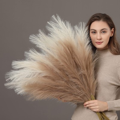 Faux Pampas Grass, 9PCS Pompas, Large Pampas Grass, 38'' Tall Pampas Grass fo...