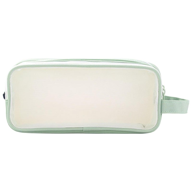 Clear Mesh Pencil Case Pen Pouch Large Capacity Student Stationery Zippered Bag