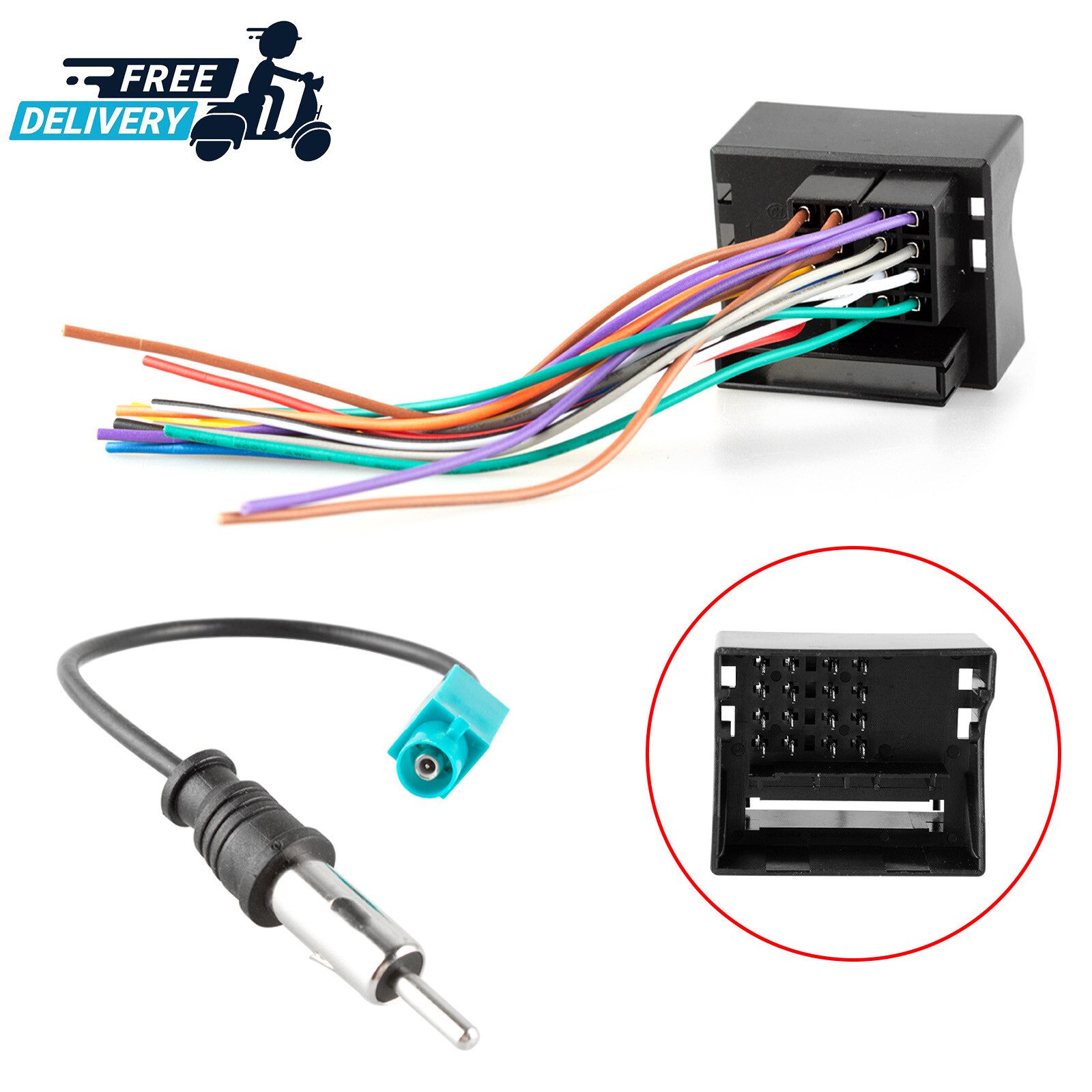  wire harness plug antenna adapter connector for audi for benz for mini