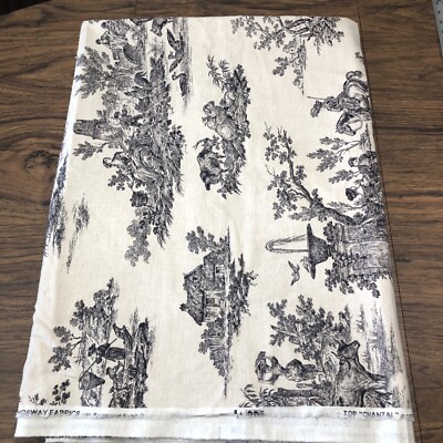 Kingsway Fabrics 54  W x ~4.5yds L Fabric Rosenguard Finish Chantal Black White