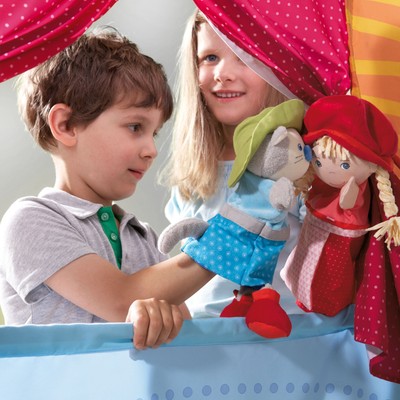 HABA Doorway Puppet Theater - Space Saver Fits in Most Doorways