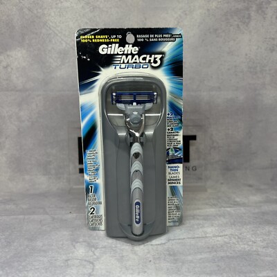 1X Gillette Mach3 Turbo 1 Razor 2 Cartridges New