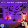 Kelumi Halloween Bats Fairy Lights Wall Decor, 20 Packs Lighted Bats Stickers with Timer Halloween Party Wall Window Indoor Home Decorations