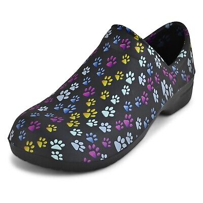 JEFFRICO Clogs for Women Nurse Shoes Garden Clogs Slip Resistant Dog Paw Clogs 